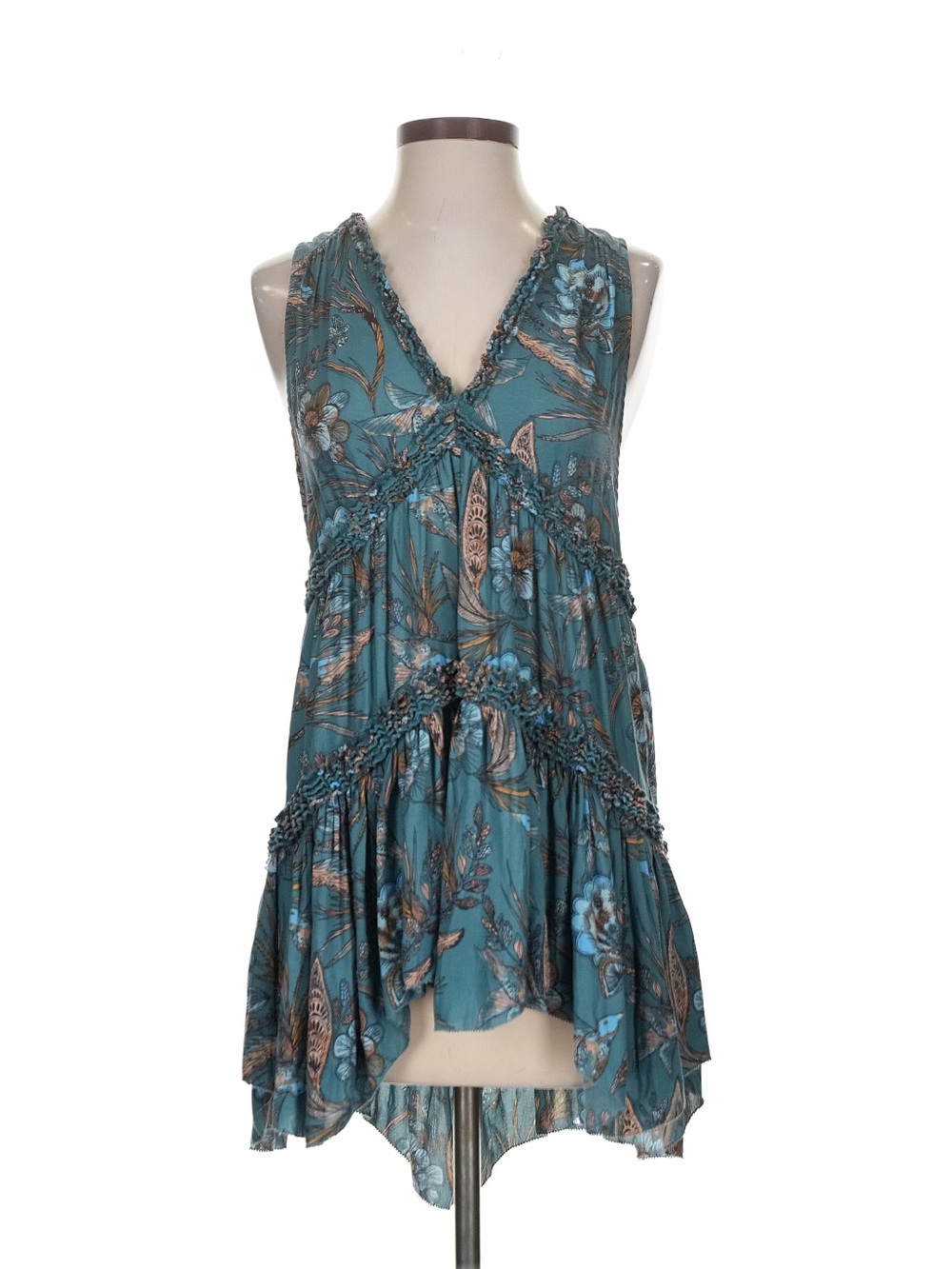 Free People Haze Hummingbird Tunic Top in Teal